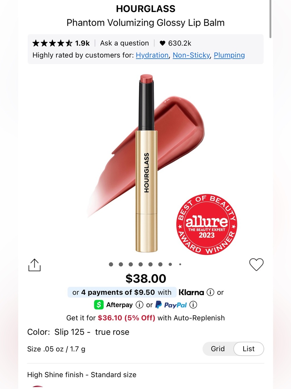 Hourglass Phantom Volumizing Glossy Lip Balm- Slip